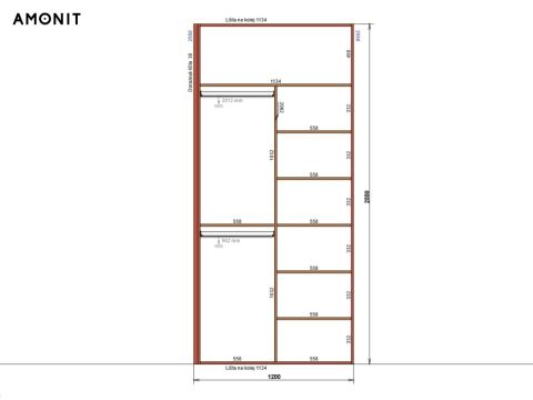 Vestavěná skříň s posuvnými dveřmi č. 1