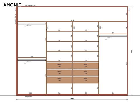 Vestavěná skříň s posuvnými dveřmi č. 10
