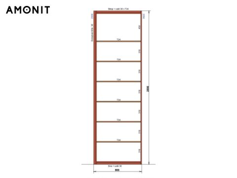 Vestavěná skříň s pantovými dveřmi č. 11
