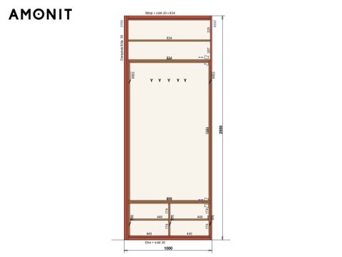 Vestavěná skříň - botník s nástavcem č. 13