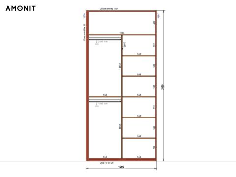Vestavěná skříň s posuvnými dveřmi č. 2