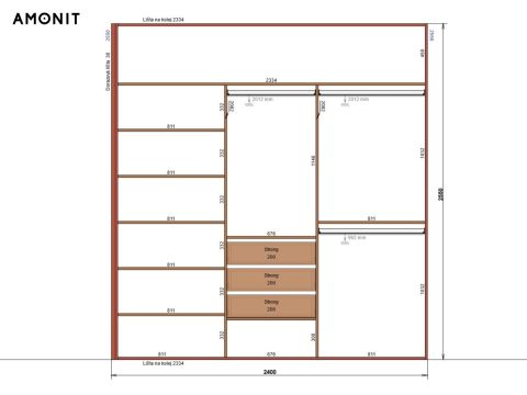 Vestavěná skříň s posuvnými dveřmi č. 6