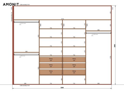 Vestavěná skříň s posuvnými dveřmi č. 9