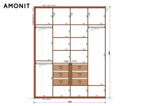 Vestavěná skříň s pantovými dveřmi č. 17