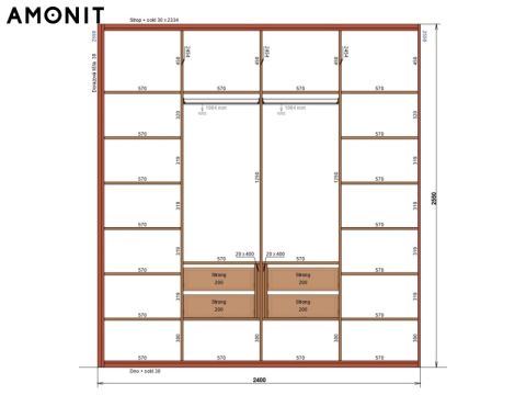 Vestavěná skříň s pantovými dveřmi č.18